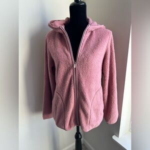 Women’s Christopher &‎ Banks Pink Cozy Zip-Up Jacket with Hood